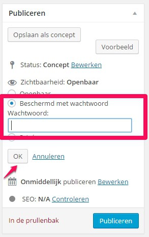 Bericht beschermd met wachtwoord