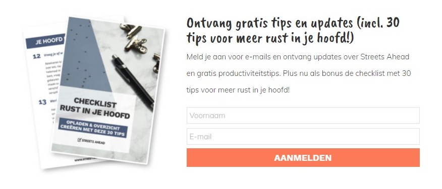 schermafbeelding van de gratis weggever van streetsahead.nl